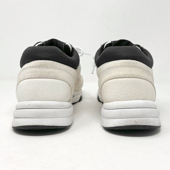 Chanel Logo Trainer Sneakers Black White Mesh Suede 39½- Style G38299 - Picture 5 of 9